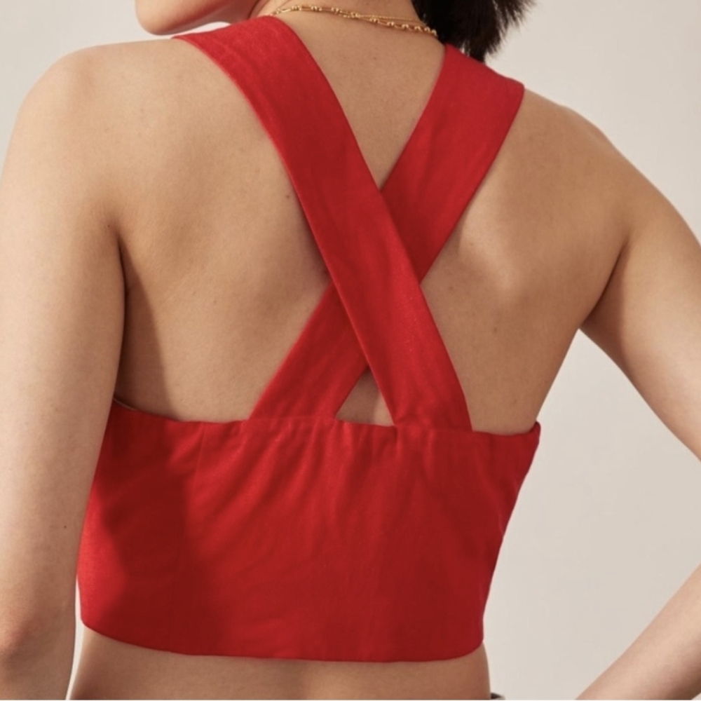 Anthropologie X Mare Mare Cross Back Vest Red Size XS EUC - Picture 2 of 7